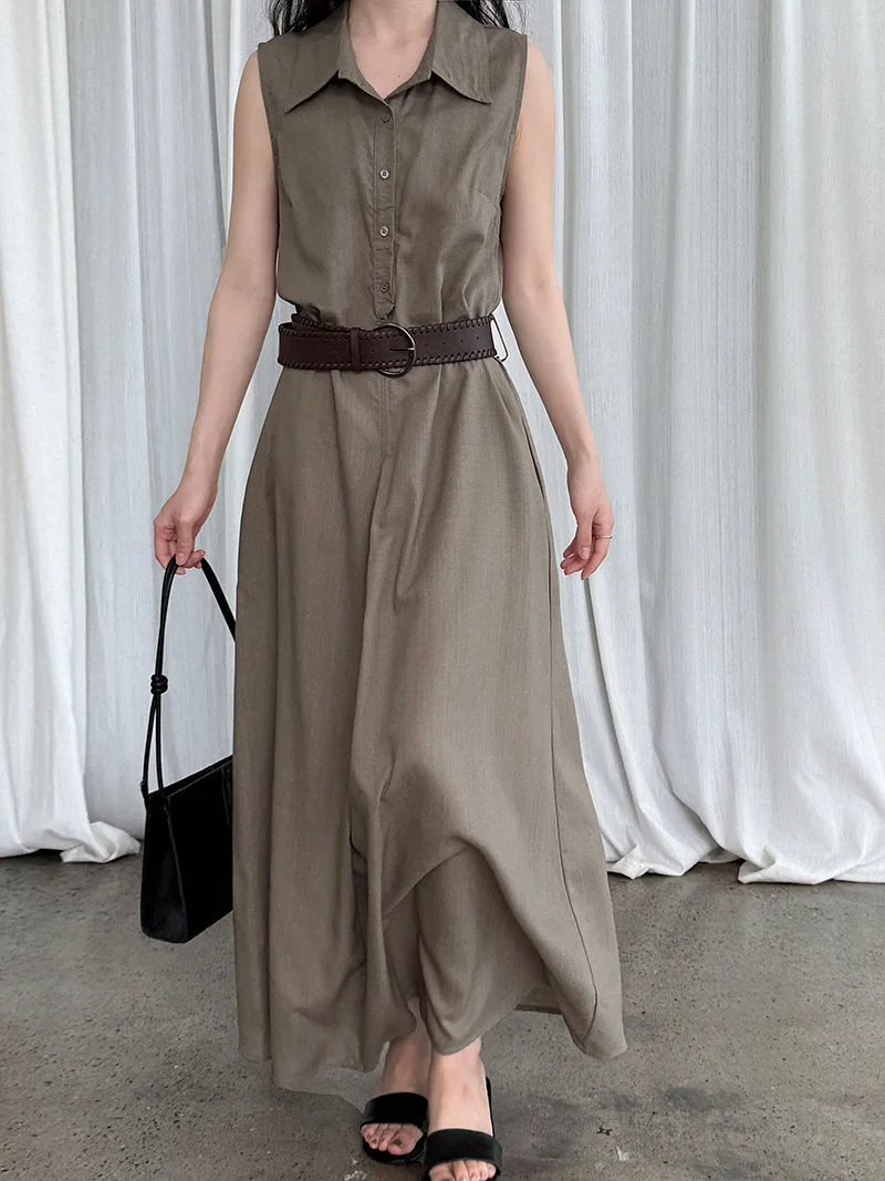 Linen French women's dress, waist cinched sleeveless workwear shirt skirt, complimentary belt, summer new women's top 2025 new
Linen French women's dress, waist cinched sleeveless workwear shirt skirt, complimentary belt, summer new women's top 2025 new
