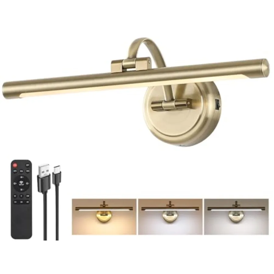 Picture Light for Wall, Battery Operated Art Light, Picture Frame Light with Remote and Timer, Cordless Wall Light with 3 Color
Picture Light for Wall, Battery Operated Art Light, Picture Frame Light with Remote and Timer, Cordless Wall Light with 3 Color