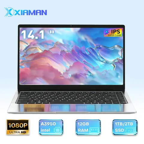 Xiaman Ultra İnce Windows 11 Dizüstü Bilgisayar 14.1" 12GB RAM 1TB 2TB SSD Intel A3950 Notebook 1920*1080 Ofis Çalışma Bilgisayarı PC