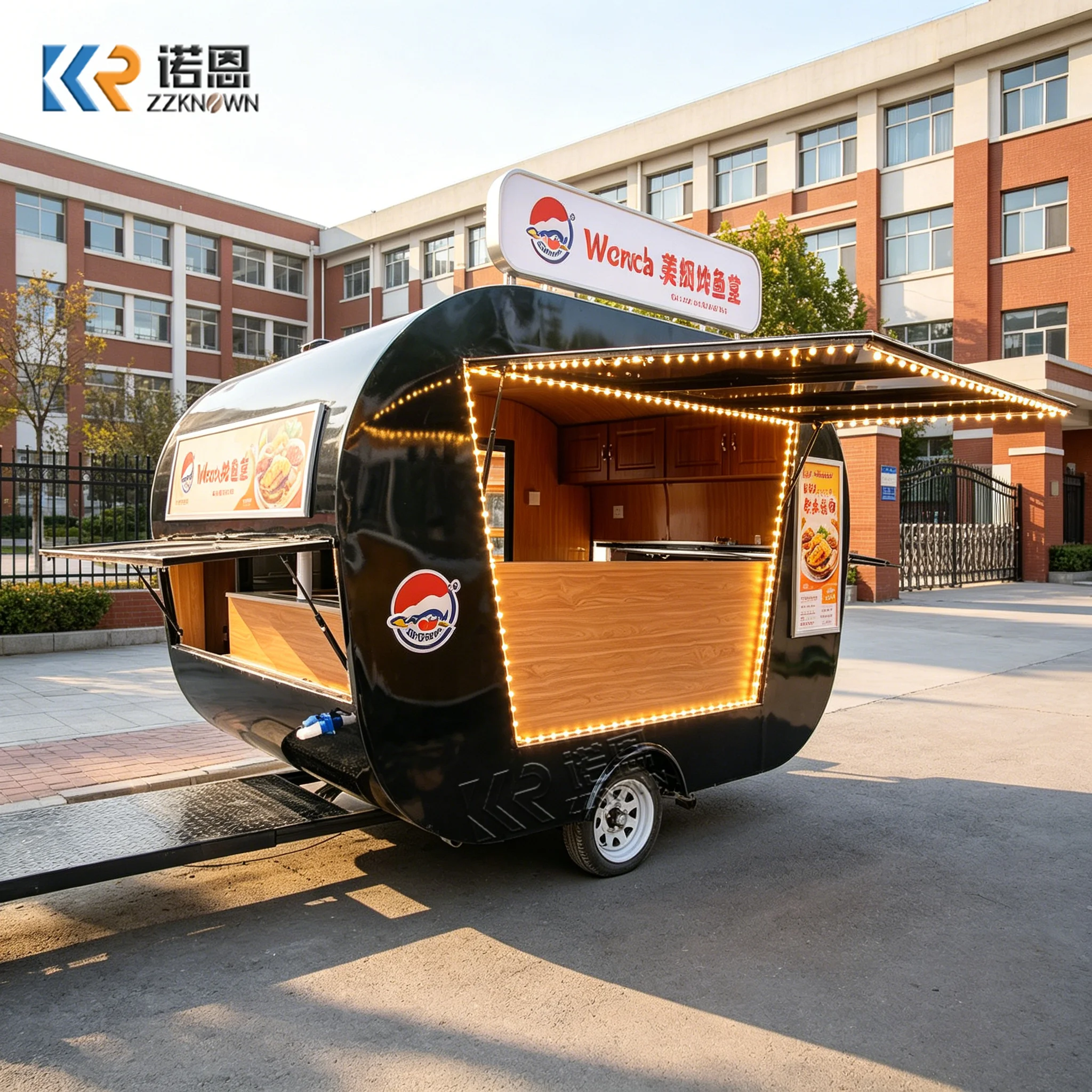 Commercial Mobile Food Cart with Sink And Exhaust Hood for Street Food Truck Coffee Drink & Snack Vending
Commercial Mobile Food Cart with Sink And Exhaust Hood for Street Food Truck Coffee Drink & Snack Vending