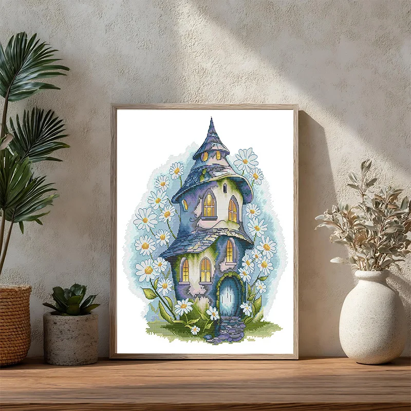 Soulgift News Pre-Printed Cross Stitch Kit, Stamped Aida Fabric With DMC Threads, Embroidery Kit - Daisy Cottage 
Soulgift News Pre-Printed Cross Stitch Kit, Stamped Aida Fabric With DMC Threads, Embroidery Kit - Daisy Cottage