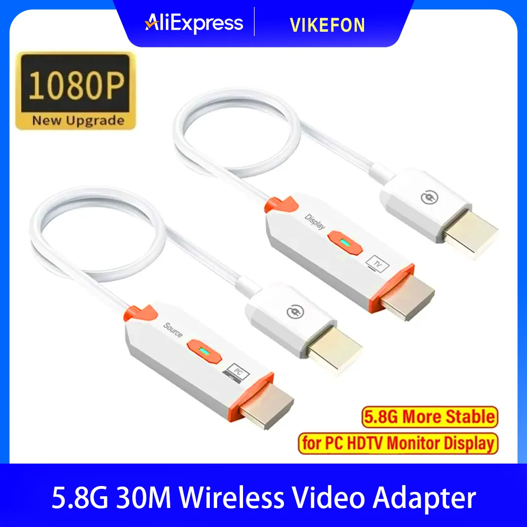 Беспроводной HDMI-совместимый видеопередатчик-приемник 5.8G 30M, комплект-удлинитель, ТВ-стик, донгл, адаптер 1080P для ТВ-приставки, проектора, ПК
Беспроводной HDMI-совместимый видеопередатчик-приемник 5.8G 30M, комплект-удлинитель, ТВ-стик, донгл, адаптер 1080P для ТВ-приставки, проектора, ПК