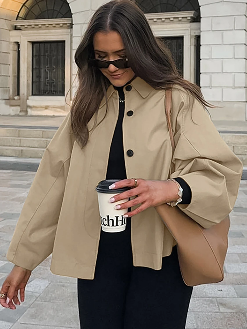 New Women Long Sleeve Elegant Minimalist Casual Chic Coat Khaki Button Down Jacket For Office Travel Fall Winter Streetwear
New Women Long Sleeve Elegant Minimalist Casual Chic Coat Khaki Button Down Jacket For Office Travel Fall Winter Streetwear