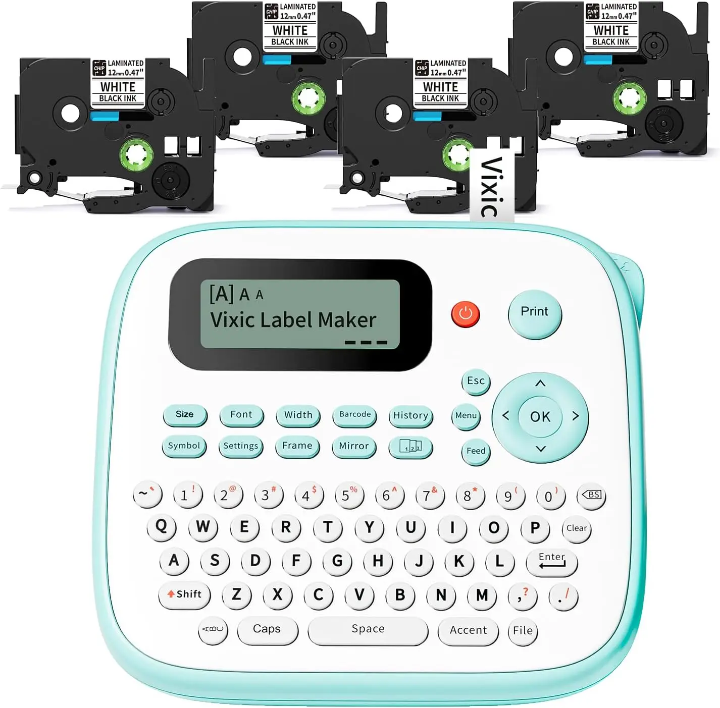 Label Maker Machine with 4 Laminated Tapes, 12mm Waterproof Labels, QWERTY Keyboard, Print Fonts Frames for Home Office
Label Maker Machine with 4 Laminated Tapes, 12mm Waterproof Labels, QWERTY Keyboard, Print Fonts Frames for Home Office