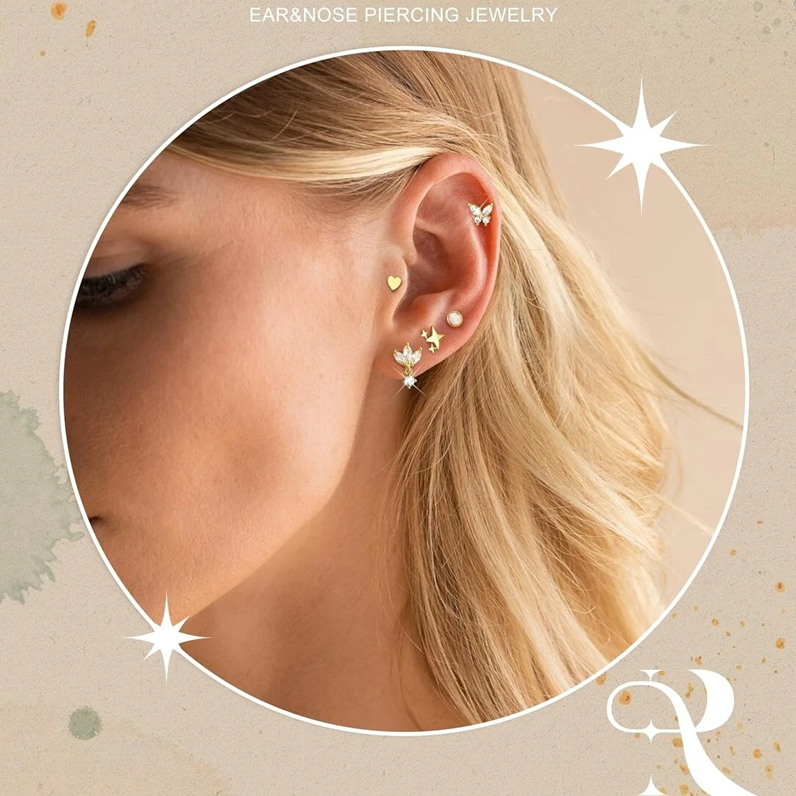 Drperfect Hypoallergenic Flat Back Stud Earrings Surgical Steel Cartilage Earrings for Women Push in Nose Lip Piercing Jewelry
Drperfect Hypoallergenic Flat Back Stud Earrings Surgical Steel Cartilage Earrings for Women Push in Nose Lip Piercing Jewelry