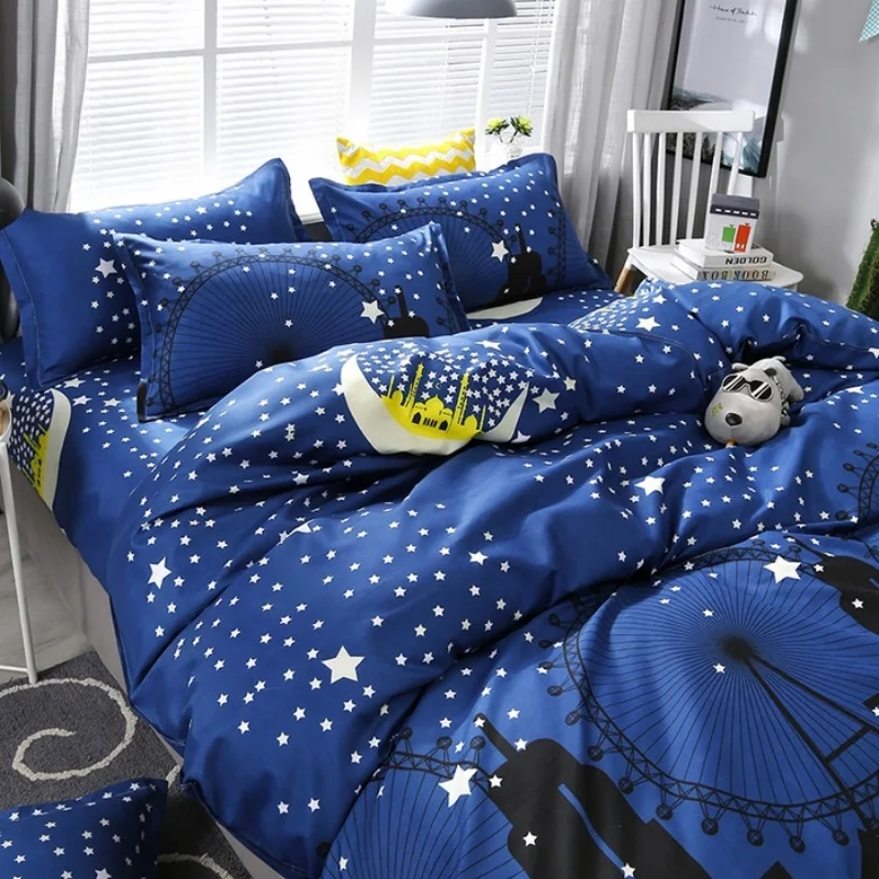 Four-piece bed set, bed sheets, duvet covers, pillowcases, bedding, camping travel goods, RV bedding - comfortable, stylish, bea
Four-piece bed set, bed sheets, duvet covers, pillowcases, bedding, camping travel goods, RV bedding - comfortable, stylish, bea