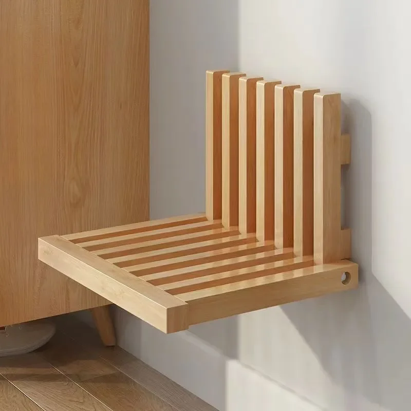 Wooden folding shoe-changing stool household entrance door back porch invisible folding chair bathroom wall hanging chair
Wooden folding shoe-changing stool household entrance door back porch invisible folding chair bathroom wall hanging chair