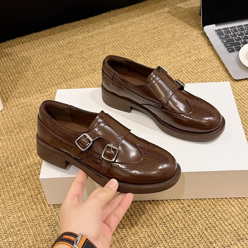 AIYUQI Women's Loafers 2026 New Non-slip Metal Buckle British Style Female Shoes Large Size Genuine Leather Shoes For Women
AIYUQI Women's Loafers 2026 New Non-slip Metal Buckle British Style Female Shoes Large Size Genuine Leather Shoes For Women