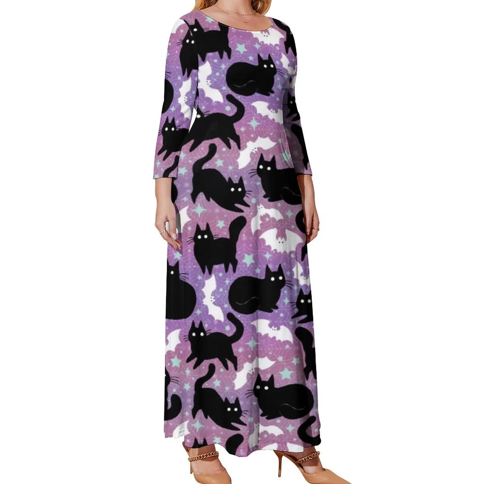 Funny Black Cat Dress Long-Sleeve Pastel Halloween Sexy Maxi Dress Spring Streetwear Graphic Bohemia Long Dresses Plus Size 5XL
Funny Black Cat Dress Long-Sleeve Pastel Halloween Sexy Maxi Dress Spring Streetwear Graphic Bohemia Long Dresses Plus Size 5XL