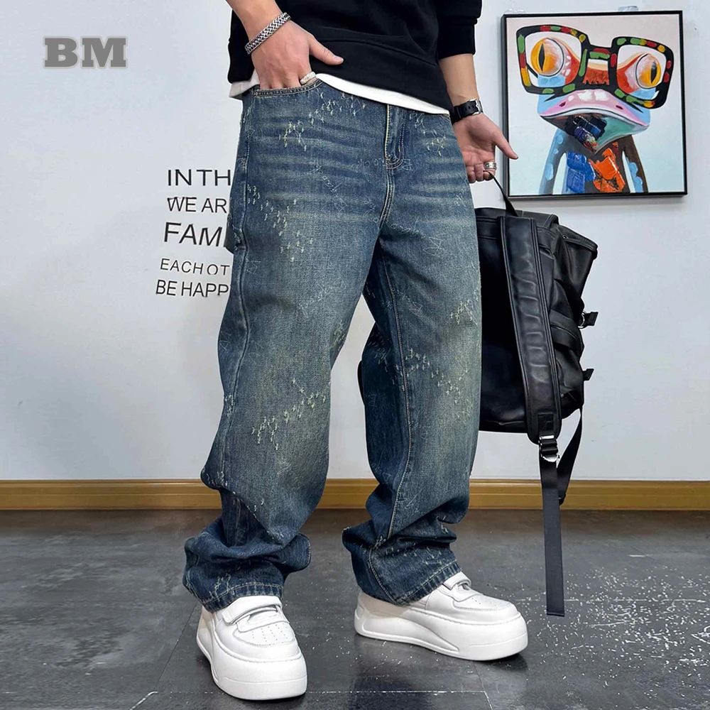Japanese Vintage Distressed Jeans For Men Fashion Loose Fit Straight Leg Ripped Blue Denim Pants High Quality Streetwear Trendy
Japanese Vintage Distressed Jeans For Men Fashion Loose Fit Straight Leg Ripped Blue Denim Pants High Quality Streetwear Trendy
