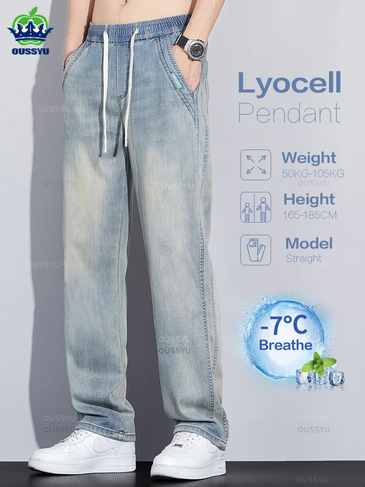 Newly Upgraded Summer Thin Soft Lyocell Fabric Men's Retro Jeans Loose Denim Pants Pendant Wide Leg Trousers Male Plus Size 5XL
Newly Upgraded Summer Thin Soft Lyocell Fabric Men's Retro Jeans Loose Denim Pants Pendant Wide Leg Trousers Male Plus Size 5XL