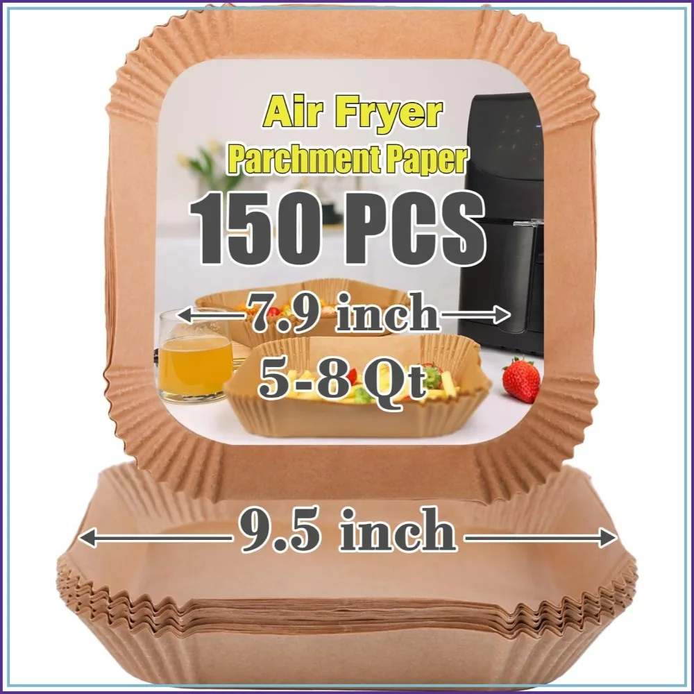 Disposable Air Fryer Paper Liners, 150 Pcs, 7.9 inch, Unbleached Non-stick for 5-8 Qt Basket
Disposable Air Fryer Paper Liners, 150 Pcs, 7.9 inch, Unbleached Non-stick for 5-8 Qt Basket