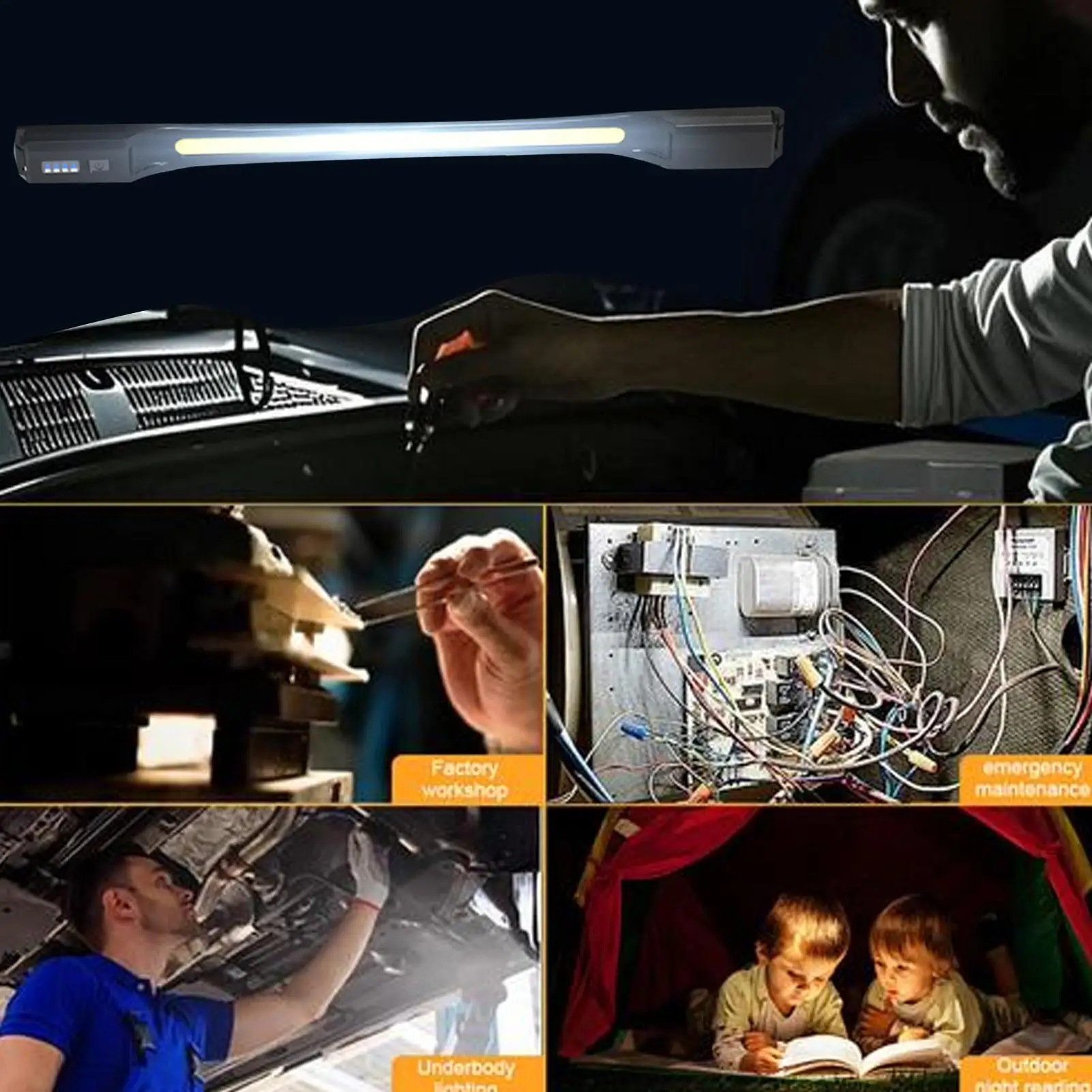 Under Hood Work Light Bar Magnetic Rechargeable LED Automotive Work Light Bar For Auto Mechanic Technician Electrician Plumber
Under Hood Work Light Bar Magnetic Rechargeable LED Automotive Work Light Bar For Auto Mechanic Technician Electrician Plumber
