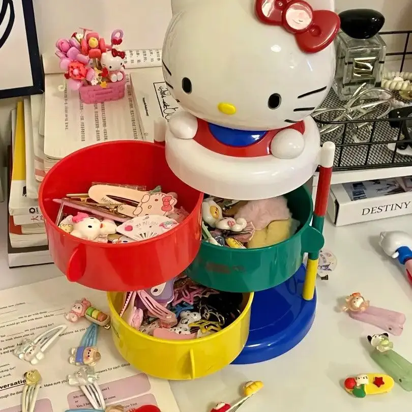 Sanrio Hello Kitty Rotating Storage Box Jewelry Box Anime Cartoon Cute Student Desktop Storage Storage Box Christmas Gifts Toys 
Sanrio Hello Kitty Rotating Storage Box Jewelry Box Anime Cartoon Cute Student Desktop Storage Storage Box Christmas Gifts Toys