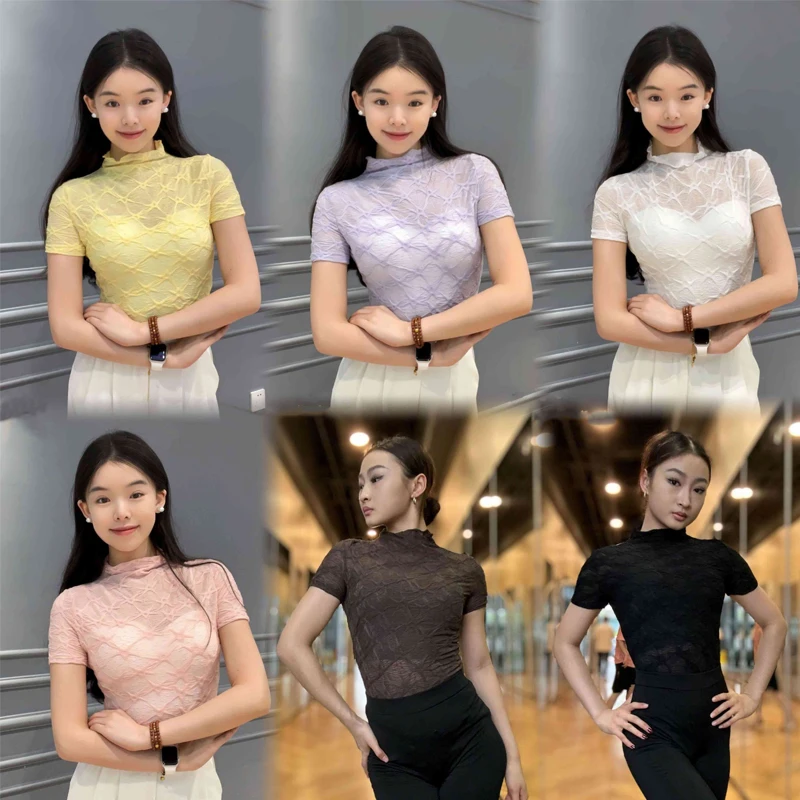 6 Colors Sexy Lace Latin Dance Top Women'S Short Sleeves Practice Tops Adults Cha Cha Tango Samba Salsa Dance Wear SL10193
6 Colors Sexy Lace Latin Dance Top Women'S Short Sleeves Practice Tops Adults Cha Cha Tango Samba Salsa Dance Wear SL10193