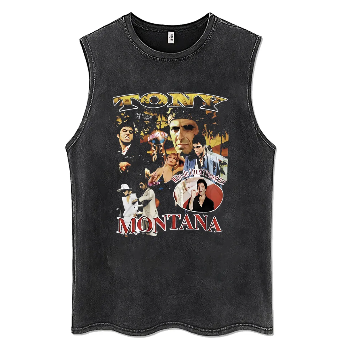 Classic Gangsters Movie Scarface Retro Washed Tank Tops Tony Montana Al Pacino Sleeveless T-shirt Men Casual Vintage T-shirts
Classic Gangsters Movie Scarface Retro Washed Tank Tops Tony Montana Al Pacino Sleeveless T-shirt Men Casual Vintage T-shirts