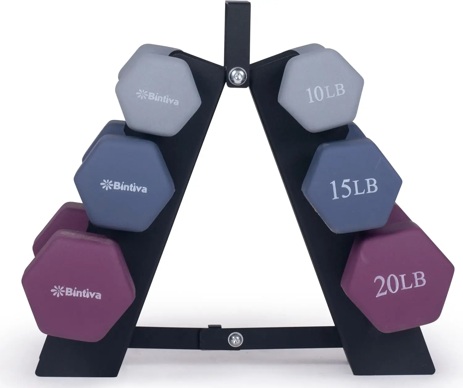 Dumbbell Set with Rack for Home Exercise, Neoprene Coated, Hex Color Coded, 1-20 LBs, Color Coded
Dumbbell Set with Rack for Home Exercise, Neoprene Coated, Hex Color Coded, 1-20 LBs, Color Coded