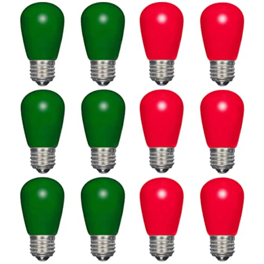 12 Pack S14 Red Light Bulb Green Light Bulb Ceramic Incandescent 11 Watt E26 Base S14 Light Bulbs Replacement String Lights Col
12 Pack S14 Red Light Bulb Green Light Bulb Ceramic Incandescent 11 Watt E26 Base S14 Light Bulbs Replacement String Lights Col