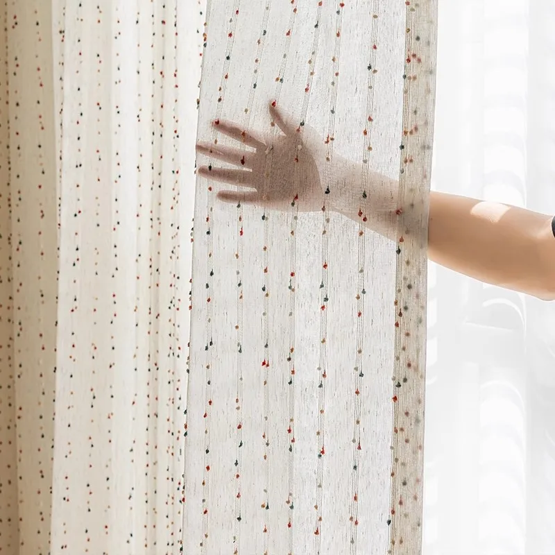 1Piece Korean Cartoon Rainbow Plush Embroidered Striped Window Screen Imitation Linen Semi Sheer Curtain For Living Room Bedroom
1Piece Korean Cartoon Rainbow Plush Embroidered Striped Window Screen Imitation Linen Semi Sheer Curtain For Living Room Bedroom