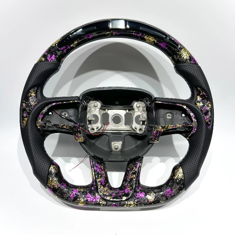 FOR Challenger Purpel-Gold Forged Carbon Fiber Customizable Sports Steering Wheel Suitable for Charger Challenger SRT
FOR Challenger Purpel-Gold Forged Carbon Fiber Customizable Sports Steering Wheel Suitable for Charger Challenger SRT