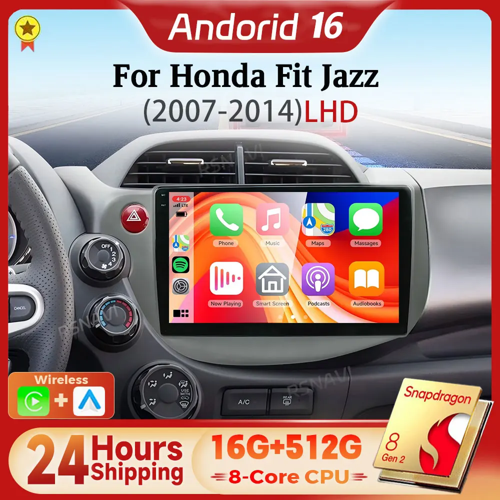Android 16 Qualcomm Carplay Auto Car Radio Multimedia Player For HONDA FIT JAZZ 2007 - 2013 Autoradio GPS Stereo 2din Head Unit
Android 16 Qualcomm Carplay Auto Car Radio Multimedia Player For HONDA FIT JAZZ 2007 - 2013 Autoradio GPS Stereo 2din Head Unit