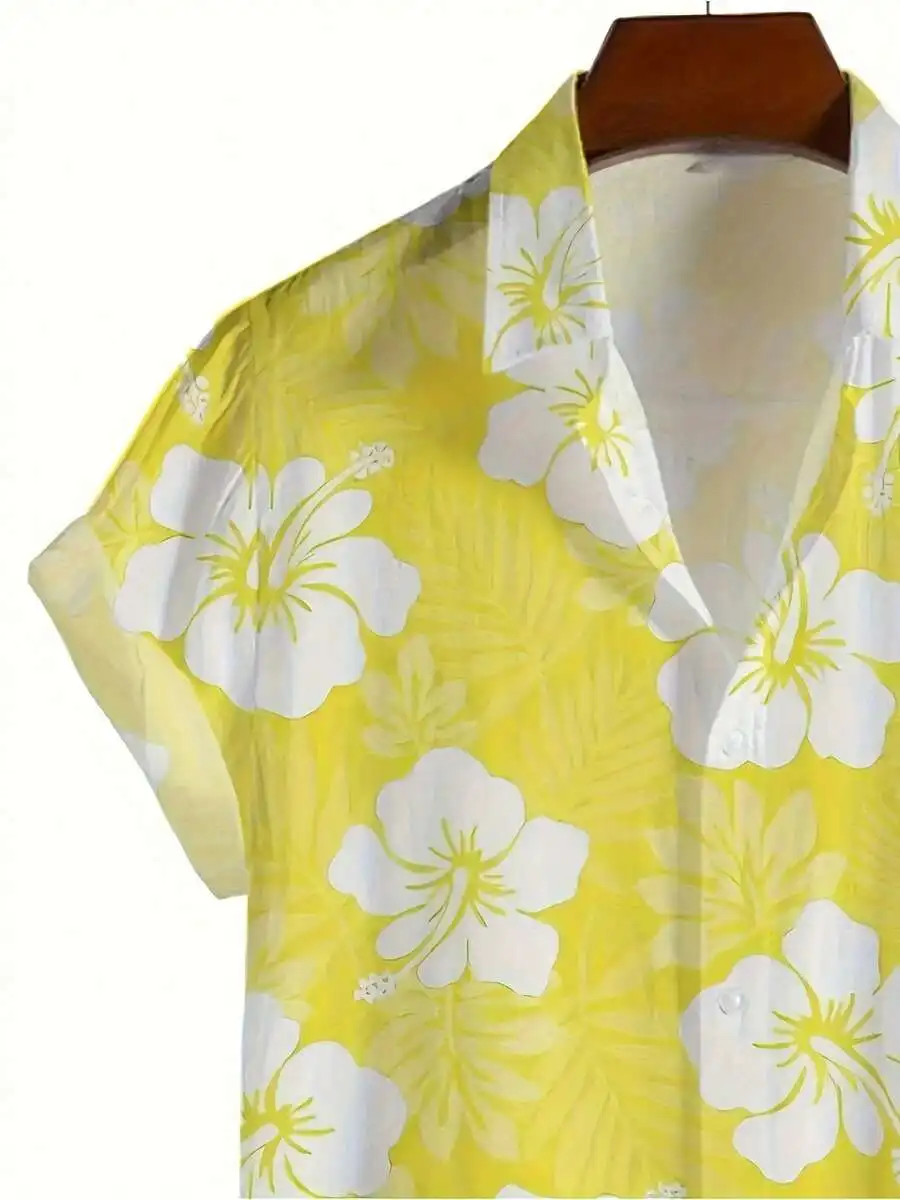Mens Yellow Floral Hibiscus Print Casual Button Down Shirt Summer Beachwear Breathable
Mens Yellow Floral Hibiscus Print Casual Button Down Shirt Summer Beachwear Breathable