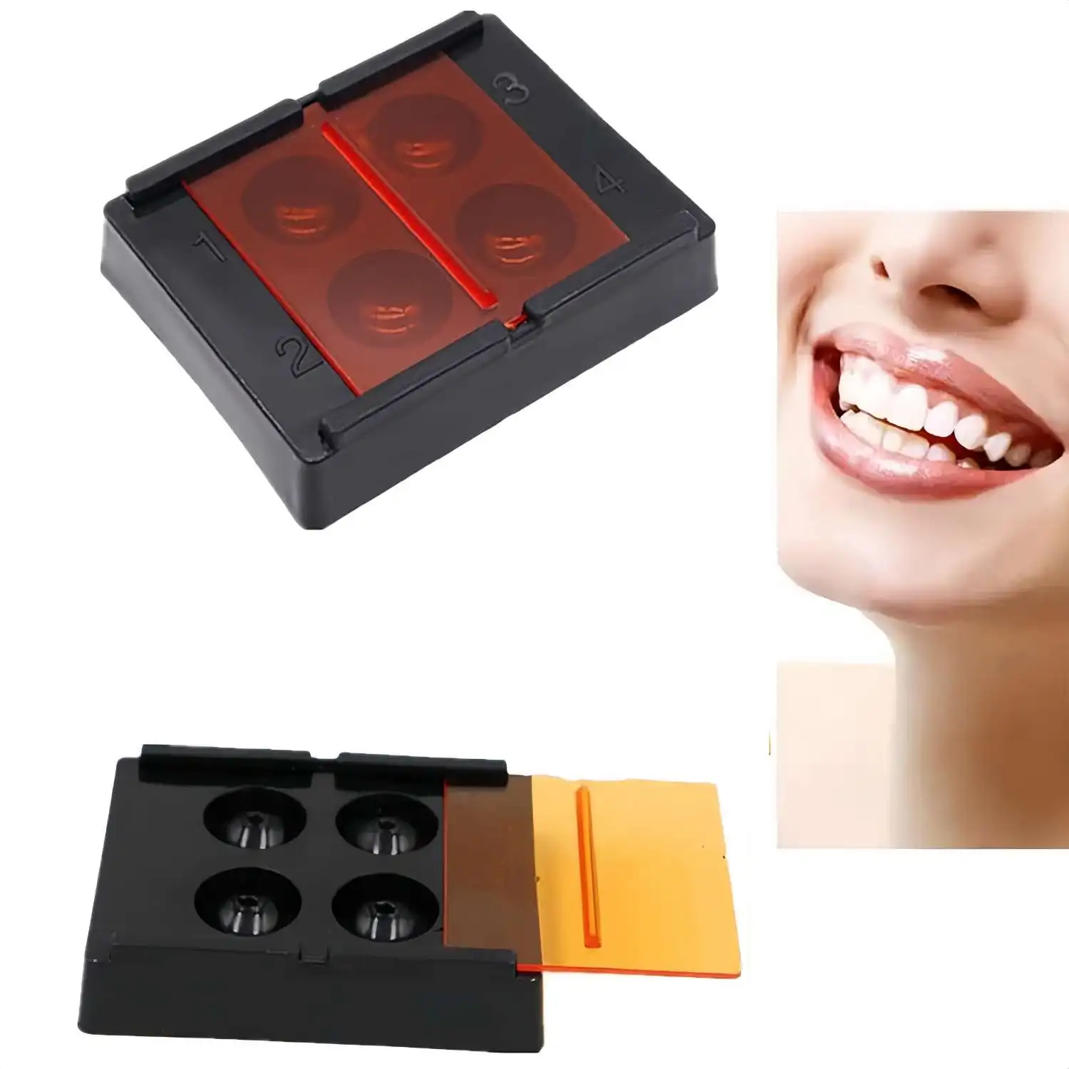 Dental Shading Light Box 4 Holes Composite Resin Mixing Shade Box Hood Protector Veneer Plate Color Toning Case Dentist Material
Dental Shading Light Box 4 Holes Composite Resin Mixing Shade Box Hood Protector Veneer Plate Color Toning Case Dentist Material