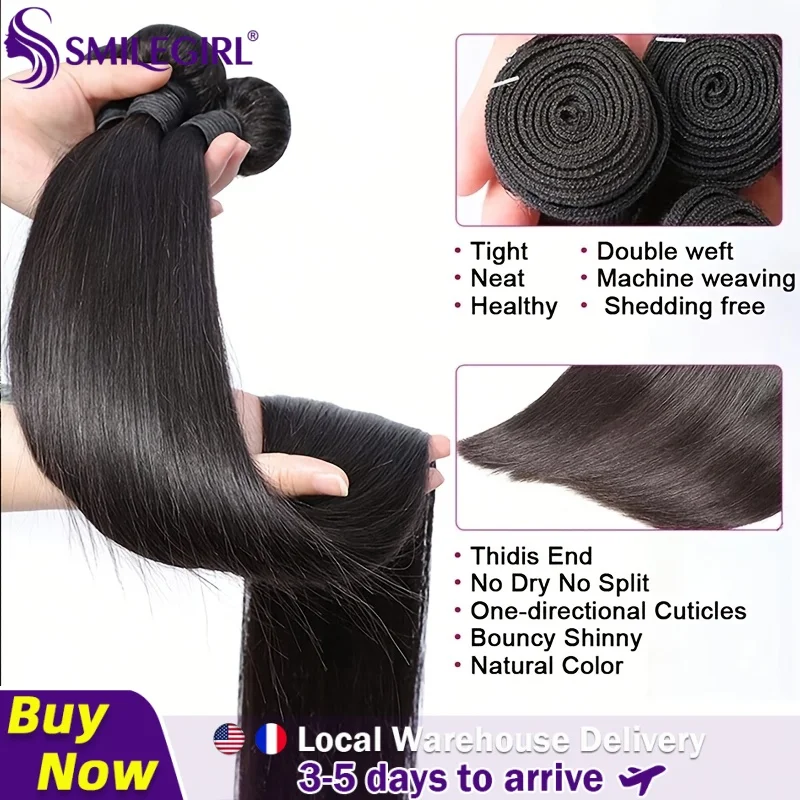 Smilegirl Bone Straight Human Hair Bundles 12A Cuticle Aligned Raw Brazilian Strands Double Weft Silky Smooth Thick Ends Natural Gloss Hair Extensions Sew In Weave Supplies For Black Women Full Head Daily Formal Styling 10-40 Inch Multiple Length Options
Smilegirl Bone Straight Human Hair Bundles 12A Cuticle Aligned Raw Brazilian Strands Double Weft Silky Smooth Thick Ends Natural Gloss Hair Extensions Sew In Weave Supplies For Black Women Full Head Daily Formal Styling 10-40 Inch Multiple Length Options