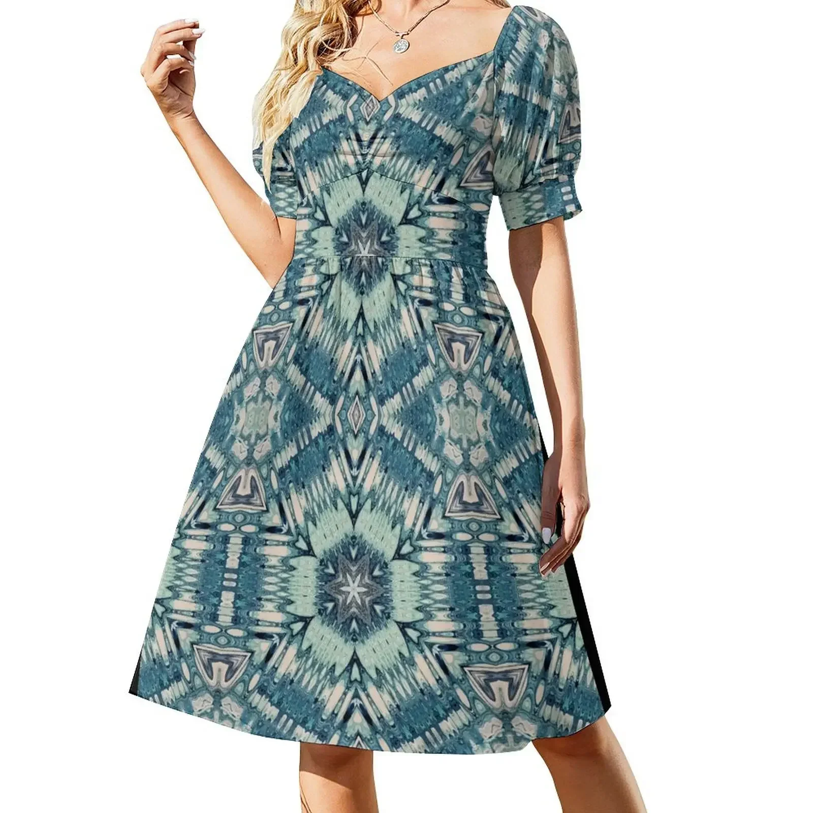 Turquoise Hearts and Snowflake Short-Sleeved Dress womans clothing Female clothing women evening dress Dress
Turquoise Hearts and Snowflake Short-Sleeved Dress womans clothing Female clothing women evening dress Dress