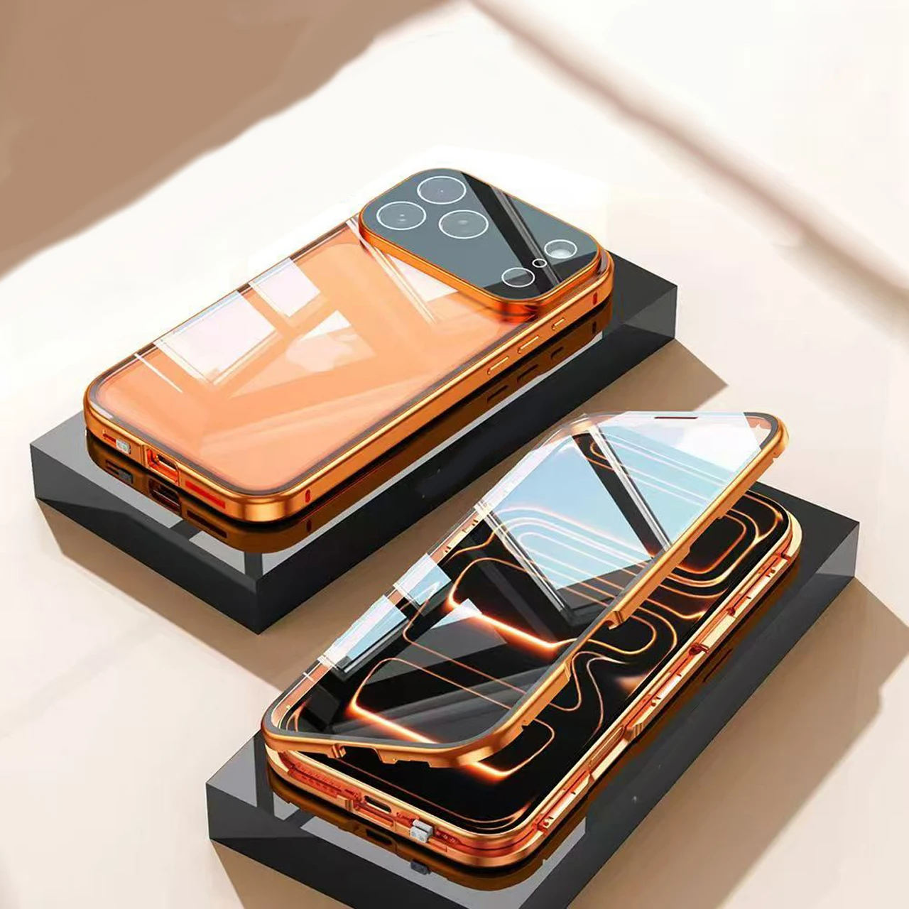 For IPhone Air Double Sided Tempered Glass Metal Magnetic Phone Case For IPhone 17 Pro Max 17e Full Lens Protection Cover Cases
For IPhone Air Double Sided Tempered Glass Metal Magnetic Phone Case For IPhone 17 Pro Max 17e Full Lens Protection Cover Cases