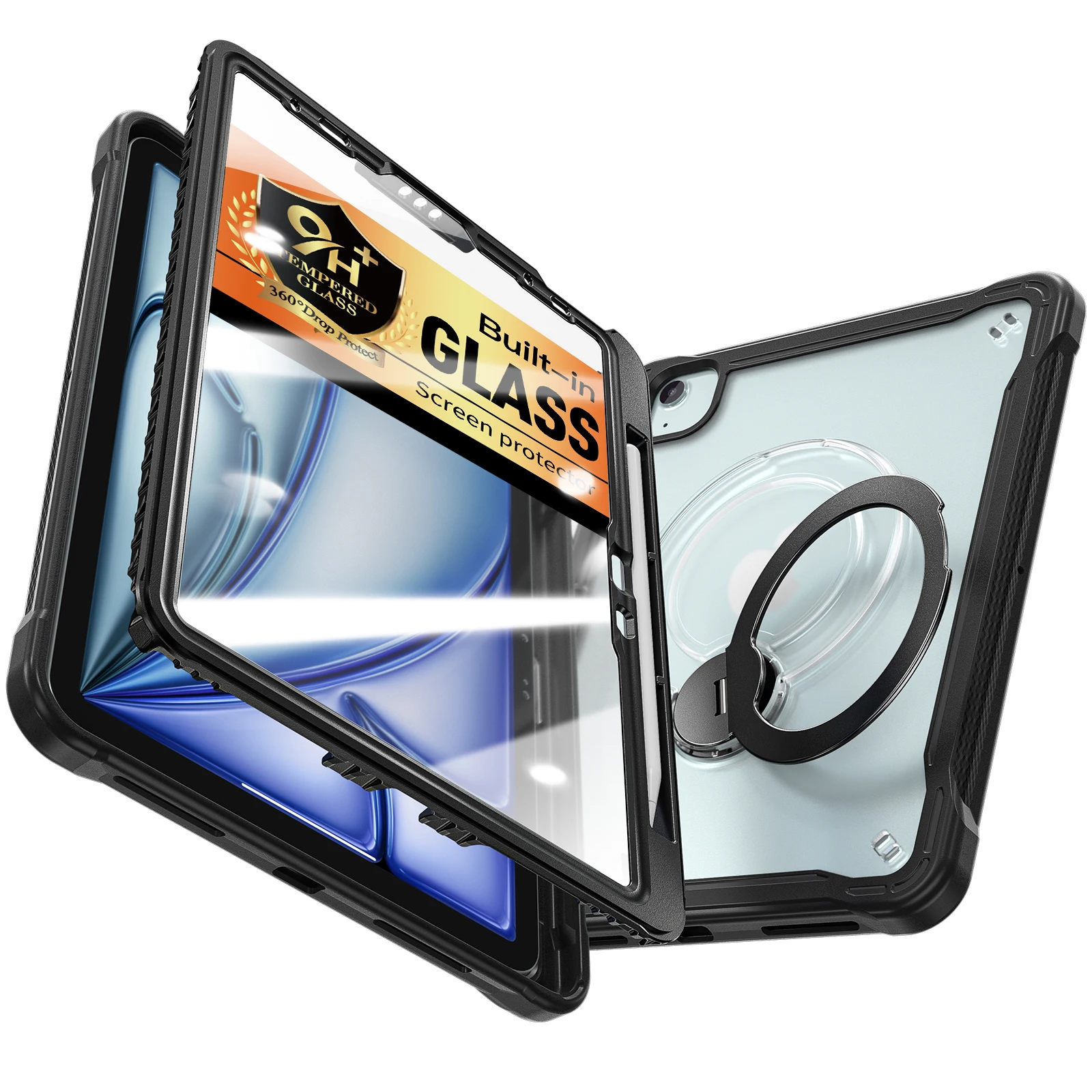 Clear Case For iPad Air Pro 11 4 5 2026 2025 2024 2018-2022 With Built-in Tempered Glass Screen Protector Rotating Stand Cover
Clear Case For iPad Air Pro 11 4 5 2026 2025 2024 2018-2022 With Built-in Tempered Glass Screen Protector Rotating Stand Cover