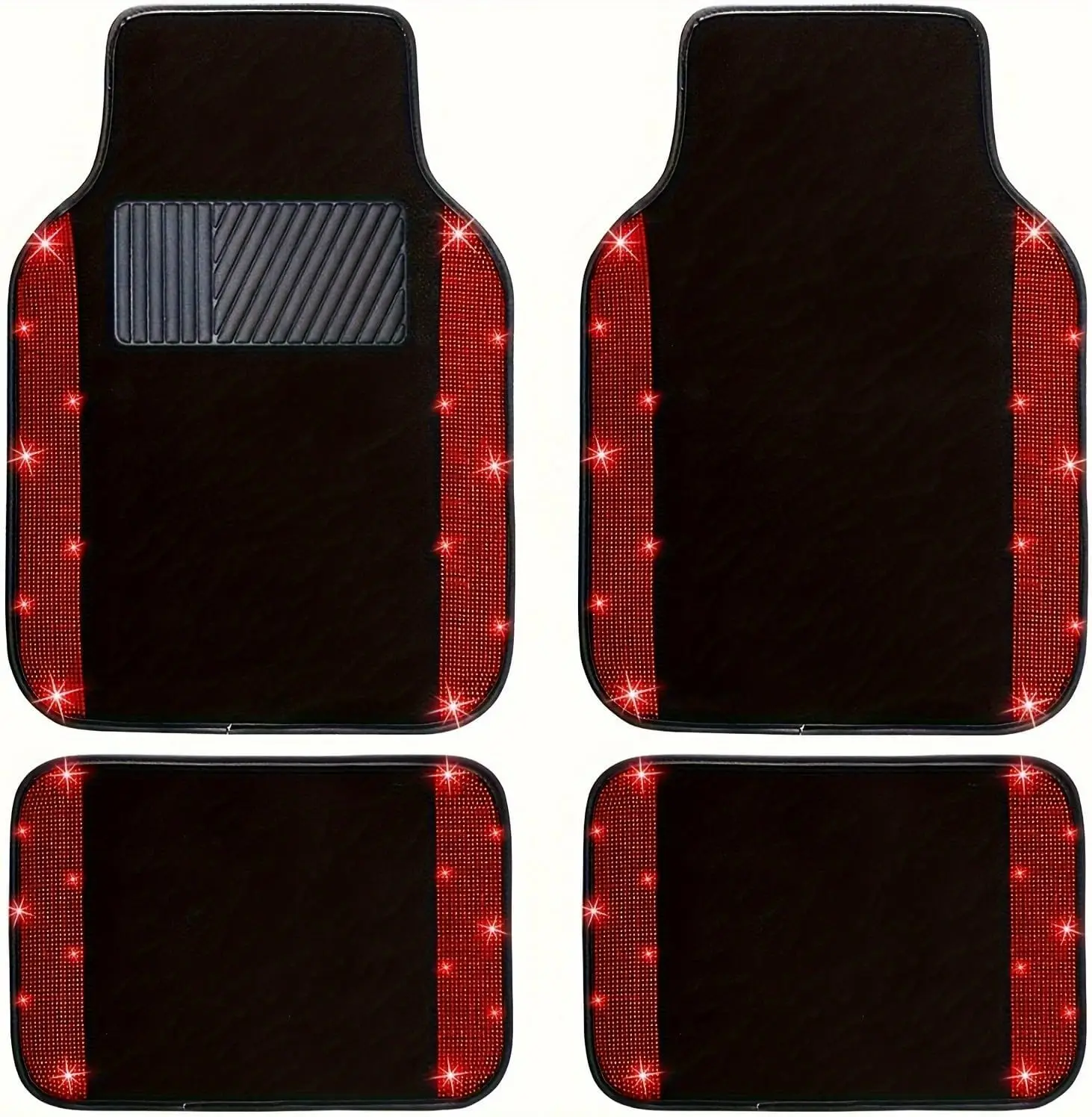 Shining Crystal Diamond Car Floor Mats, Anti-Slip PVC Waterproof Universal Fit for SUV Sedan Van, Women Gifts 4pcs Red
Shining Crystal Diamond Car Floor Mats, Anti-Slip PVC Waterproof Universal Fit for SUV Sedan Van, Women Gifts 4pcs Red