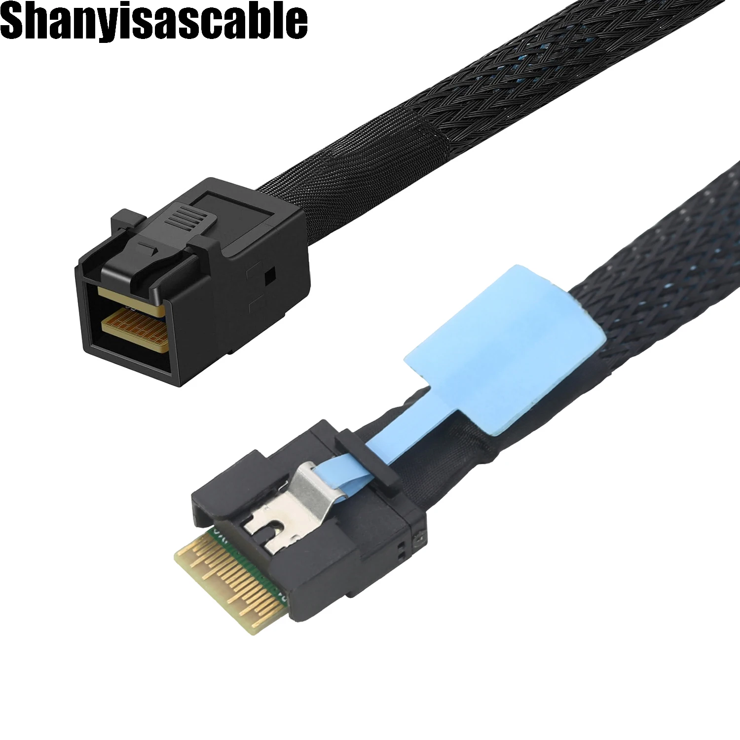 1M PCIE Slimline SAS SFF-8654 4I 38P Anti-deflection belt pull to MINI SAS HD SFF-8643 male for SSD High-speed Server Cable
1M PCIE Slimline SAS SFF-8654 4I 38P Anti-deflection belt pull to MINI SAS HD SFF-8643 male for SSD High-speed Server Cable
