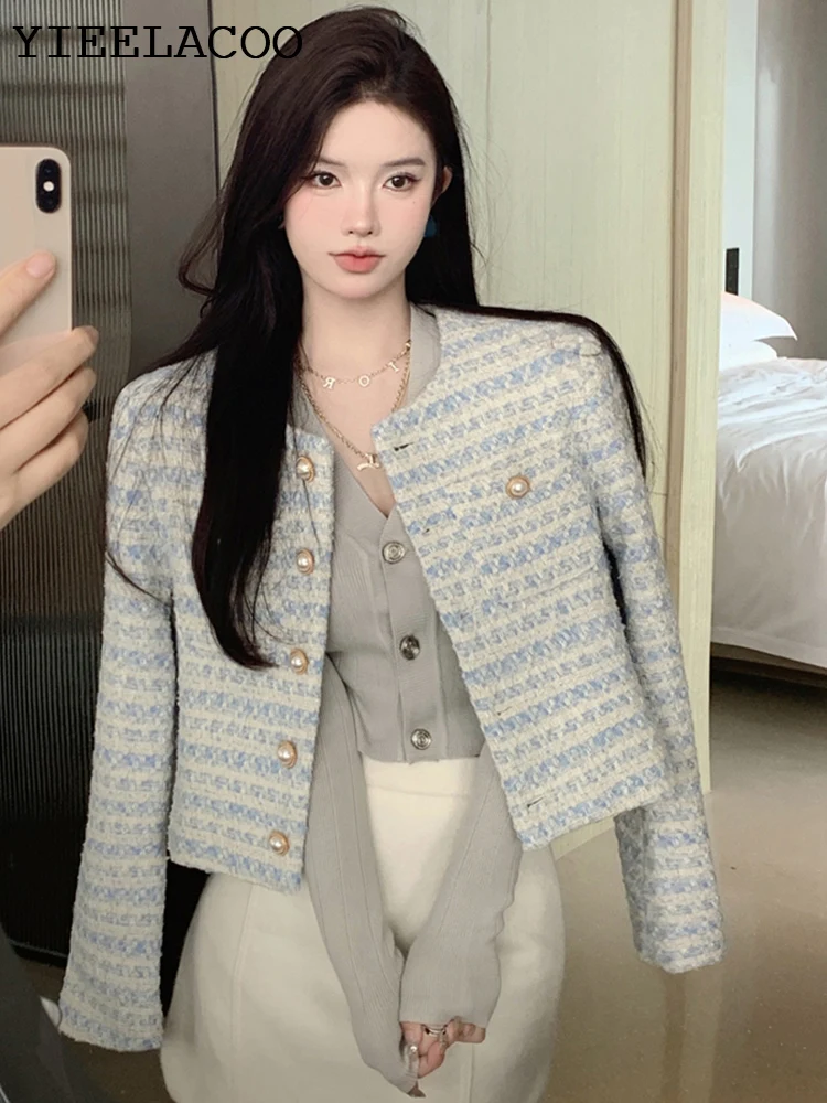 Light blue tweed jacket Metal wire fabric new spring/autumn/winter woolen coat, new Wool classic jacket Ladies Top
Light blue tweed jacket Metal wire fabric new spring/autumn/winter woolen coat, new Wool classic jacket Ladies Top