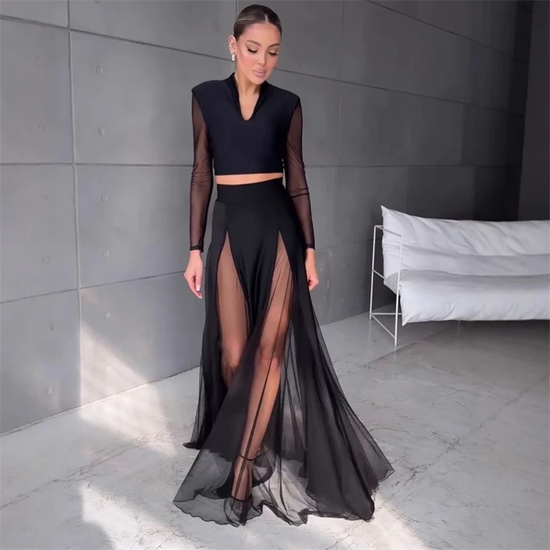 New Spring Summer Holiday Mesh Patchwork Skirts, Women Sexy Elastic Waist Chic Skirts, 2025 Simple Elegant Fashion Ladies Skirts
New Spring Summer Holiday Mesh Patchwork Skirts, Women Sexy Elastic Waist Chic Skirts, 2025 Simple Elegant Fashion Ladies Skirts