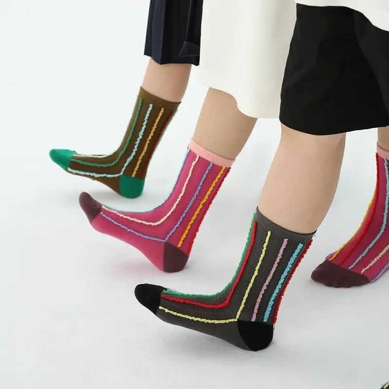1 Pair Autumn Winter Children Socks Colorful Plush Stripes Medium Tube Cotton Socks Boys and Girls Creative Personalized Socks
1 Pair Autumn Winter Children Socks Colorful Plush Stripes Medium Tube Cotton Socks Boys and Girls Creative Personalized Socks