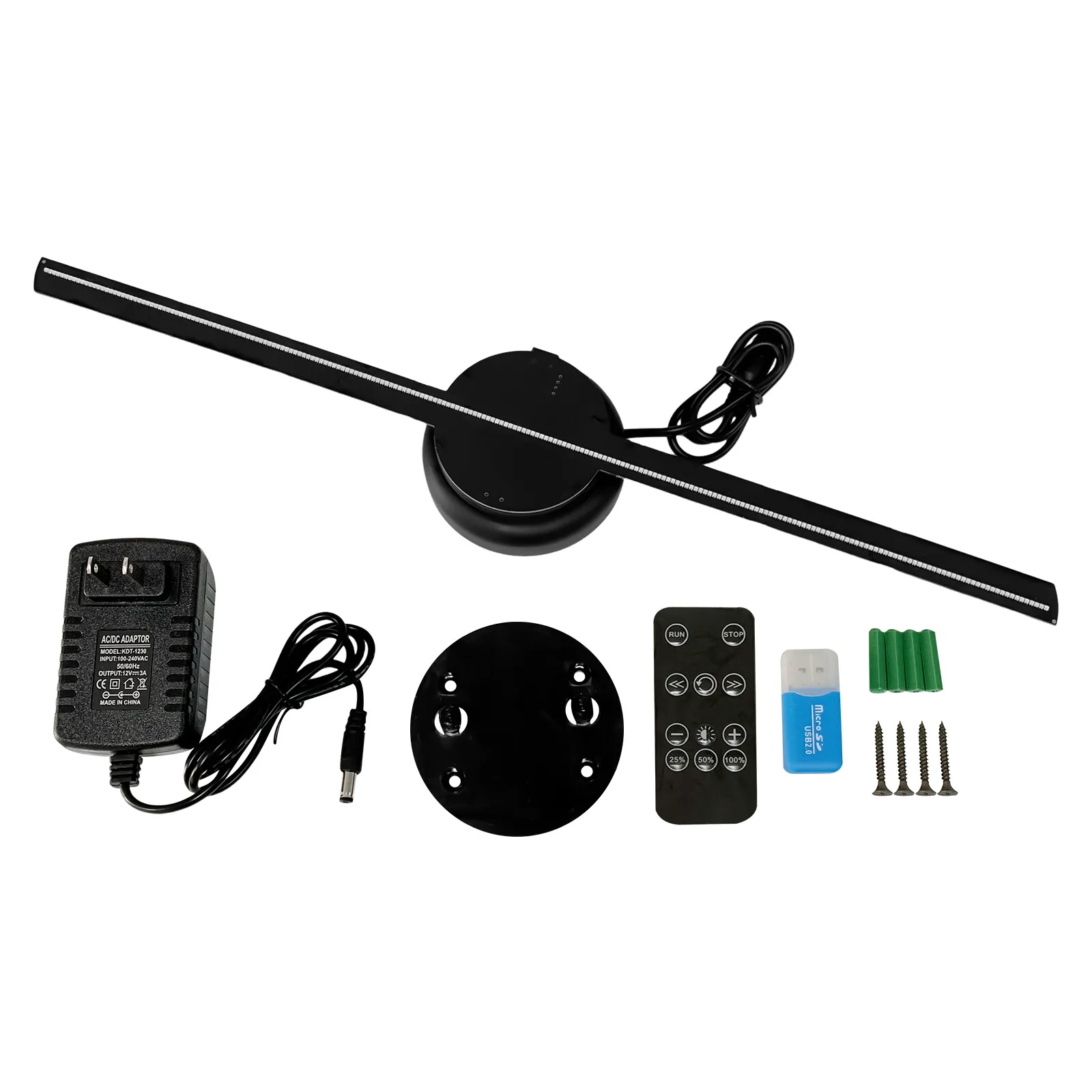 16.3" 3D Hologram Fan WiFi App Control 1024x640 Holographic Advertising Display 244 LEDs with Remote US Plug
16.3" 3D Hologram Fan WiFi App Control 1024x640 Holographic Advertising Display 244 LEDs with Remote US Plug