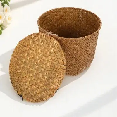 Seagrass Storage Baskets Handwoven Desk Organizer Boxes Candies Gifts Snacks Sundries Home Decorative Baskets Shelf Storage
Seagrass Storage Baskets Handwoven Desk Organizer Boxes Candies Gifts Snacks Sundries Home Decorative Baskets Shelf Storage
