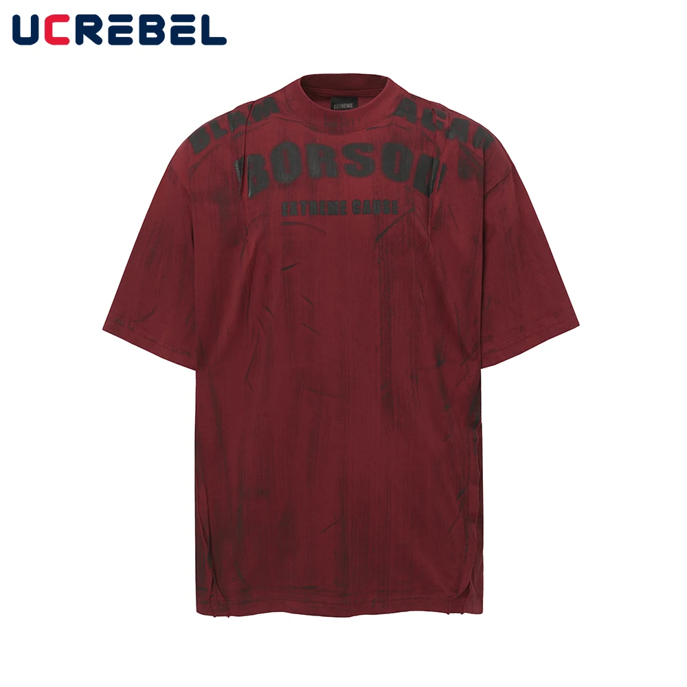 Letter Print Dirty Wash Short Sleeve T-shirt Mens Hip Hop Streetwear Summer Loose Crew Neck Half-Sleeve Cotton Tee Men
Letter Print Dirty Wash Short Sleeve T-shirt Mens Hip Hop Streetwear Summer Loose Crew Neck Half-Sleeve Cotton Tee Men