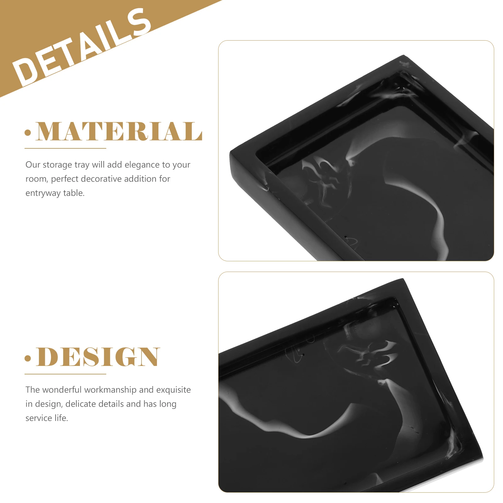 Marble Pattern Tray 2 Pieces Black Small Flat Storage Bathroom Vanity Counter Accessories Perfume Jewelry Key Holder 
Marble Pattern Tray 2 Pieces Black Small Flat Storage Bathroom Vanity Counter Accessories Perfume Jewelry Key Holder