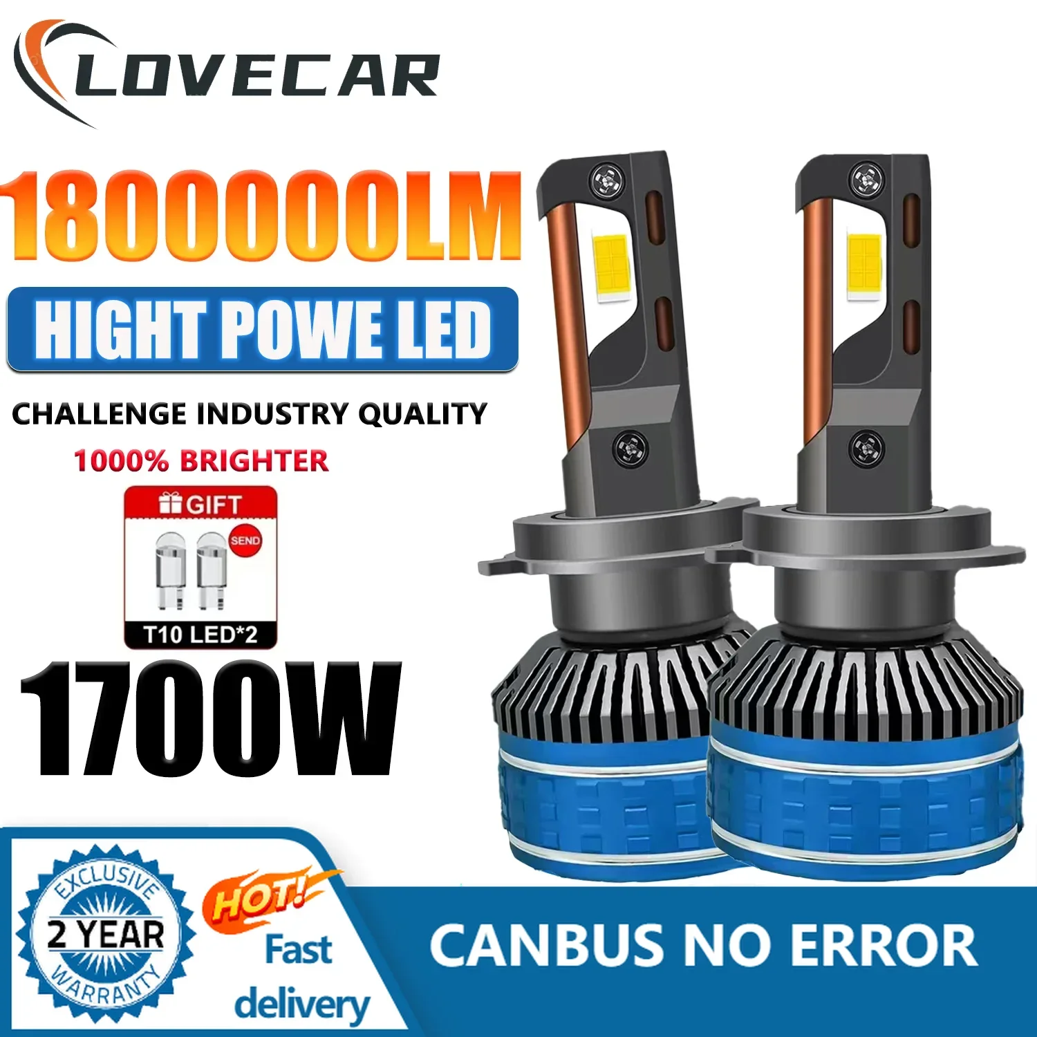 LOVECAR Super Power Canbus H7 for Cars High Beam 1700W 6000K Canbus No Errors HB3 HB4 9012 H1 H4 H7 H11 Automobile Light 12V
LOVECAR Super Power Canbus H7 for Cars High Beam 1700W 6000K Canbus No Errors HB3 HB4 9012 H1 H4 H7 H11 Automobile Light 12V