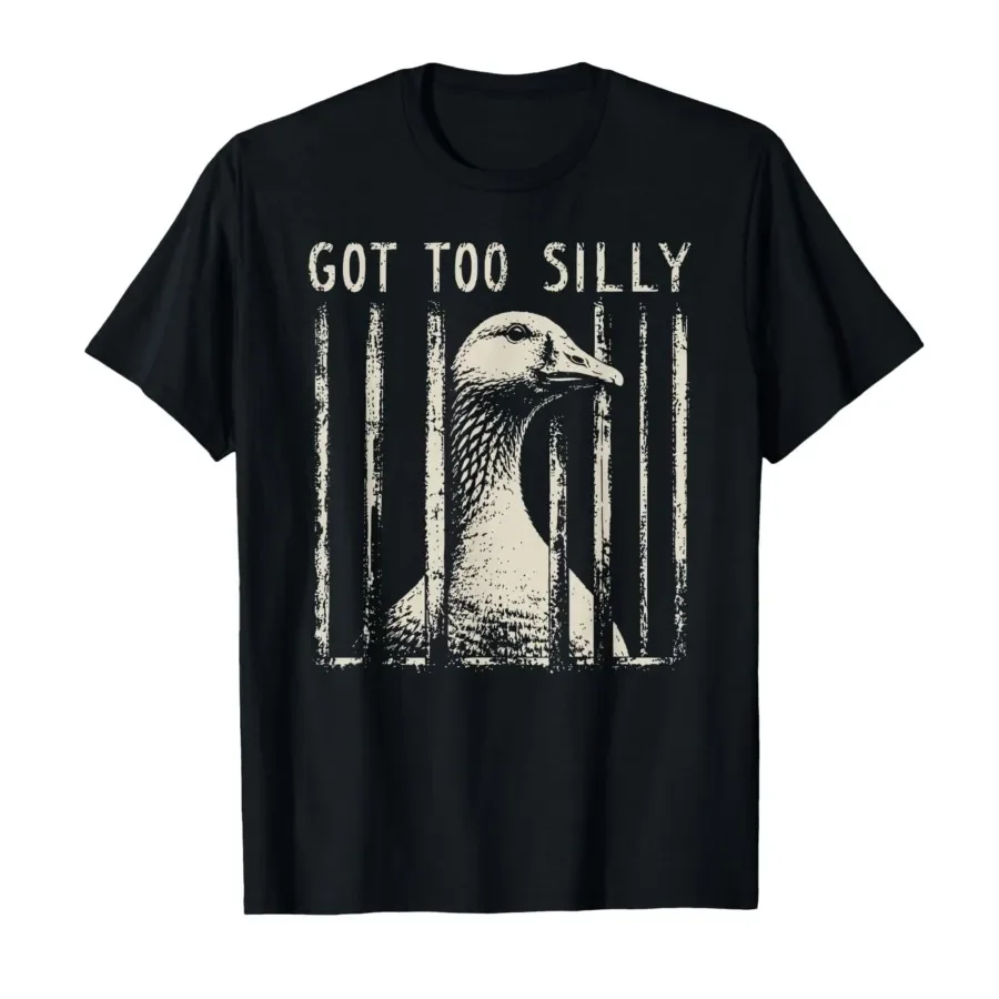 Vintage Got Too Silly Goose Meme Funny Honk Jailbird Prison T-shirt For Men Women 100% Cotton T Shirts Short Sleeve Tops 0501-3
Vintage Got Too Silly Goose Meme Funny Honk Jailbird Prison T-shirt For Men Women 100% Cotton T Shirts Short Sleeve Tops 0501-3