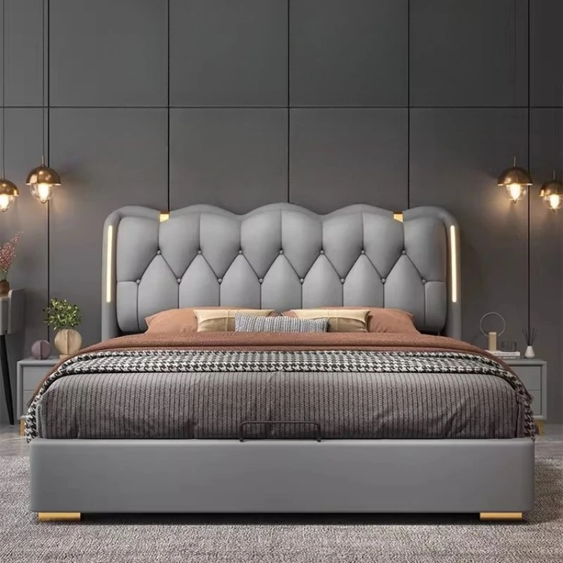 Wood Storage Double Bed Leather Minimalist Luxury Cheap Double Bed Storage Modern Camas Matrimoniales Bedroom Furniture Set
Wood Storage Double Bed Leather Minimalist Luxury Cheap Double Bed Storage Modern Camas Matrimoniales Bedroom Furniture Set
