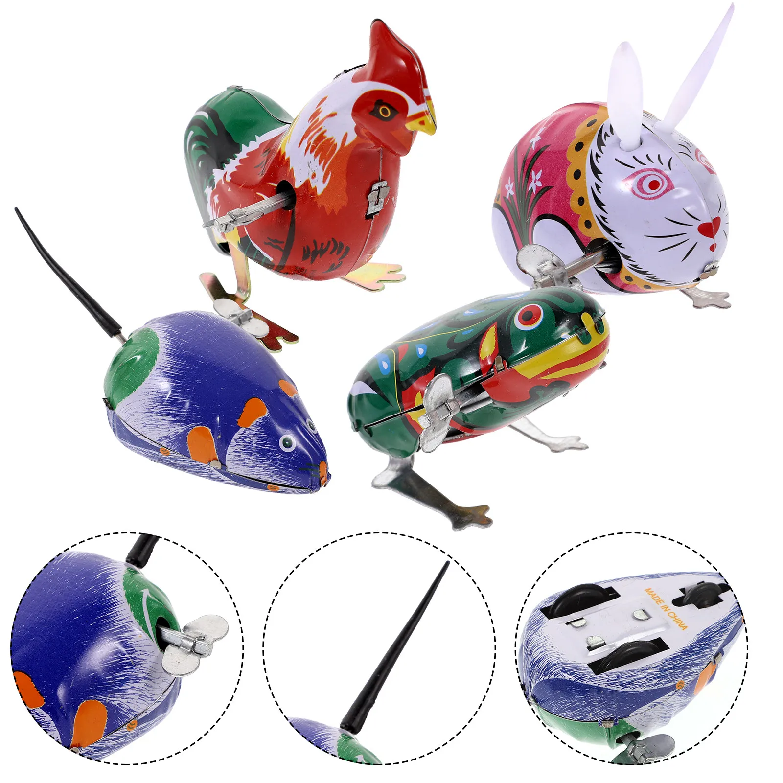 4Pcs Iron Wind-Up Animal Jumping Clockwork Action for Kids Birthday Gift Bright Color Random
4Pcs Iron Wind-Up Animal Jumping Clockwork Action for Kids Birthday Gift Bright Color Random