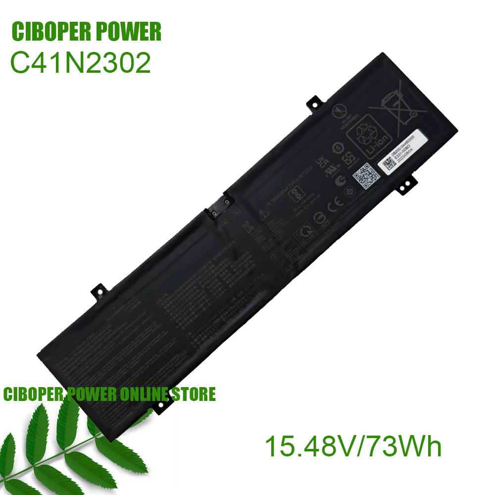 Laptop Battery C41N2302 0B200-04460000 15.48V 720mAh/73Wh For ROG Zephyrus G14 GA403UV GA403UI GA403UU FA401UV FA401WV FA401UU
Laptop Battery C41N2302 0B200-04460000 15.48V 720mAh/73Wh For ROG Zephyrus G14 GA403UV GA403UI GA403UU FA401UV FA401WV FA401UU