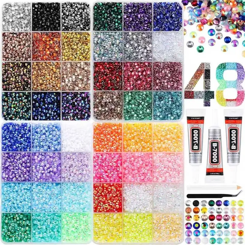 Rhinestone Bedazzler Kit 48 Colors Jelly Resin 3Mm 48000Pcs Multicolor Flatback Gems For Crafting With B7000 Glue
Rhinestone Bedazzler Kit 48 Colors Jelly Resin 3Mm 48000Pcs Multicolor Flatback Gems For Crafting With B7000 Glue