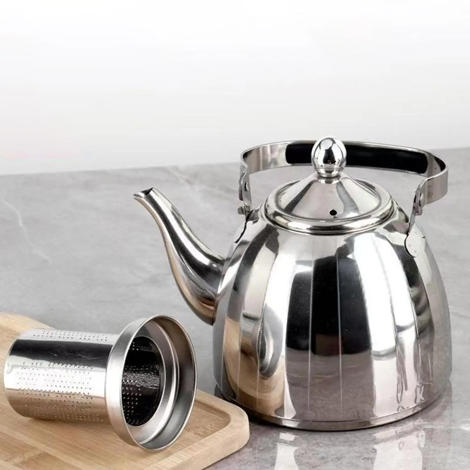 Anti Scald Handle Stainless Steel Tea Kettle with Infuser for Induction Gas Stove Water Cooking Pot
Anti Scald Handle Stainless Steel Tea Kettle with Infuser for Induction Gas Stove Water Cooking Pot