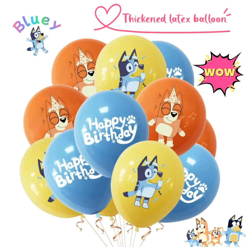 Bluey Bingo Bandit Chilli Creative Cartoon Cute Thick High-Elasticity Latex Balloons for Birthday Party Atmosphere Decoration
Bluey Bingo Bandit Chilli Creative Cartoon Cute Thick High-Elasticity Latex Balloons for Birthday Party Atmosphere Decoration