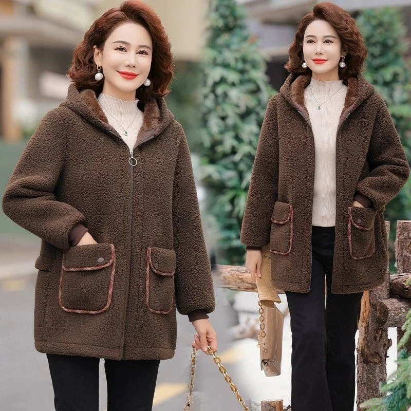 Loose Fce Lined ort Coat Warm Faionable Winter Jaet for Middle-Aged And ly Women with Hood Thiened Cotton Clo...
Loose Fce Lined ort Coat Warm Faionable Winter Jaet for Middle-Aged And ly Women with Hood Thiened Cotton Clo...