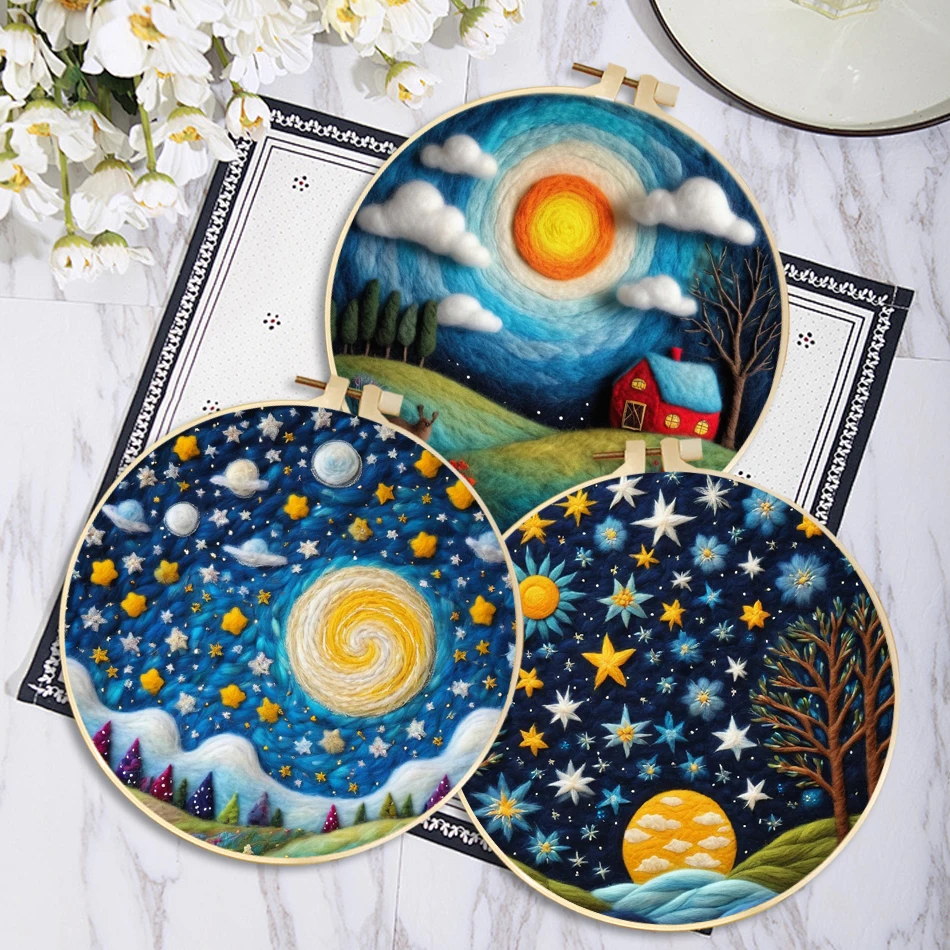 Wool Felting Painting Kit Moon Landscape Kit 20x20cm Frame DIY Felt Wool Needle Set Gift For Beginner Handicraft Home Decors
Wool Felting Painting Kit Moon Landscape Kit 20x20cm Frame DIY Felt Wool Needle Set Gift For Beginner Handicraft Home Decors